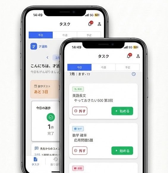 今日のタスク一覧画面